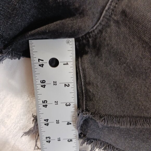 Garage Denim, Mom High Rise, Black, Distressed, Denim Shorts, Size 29, Grunge - Picture 13 of 15
